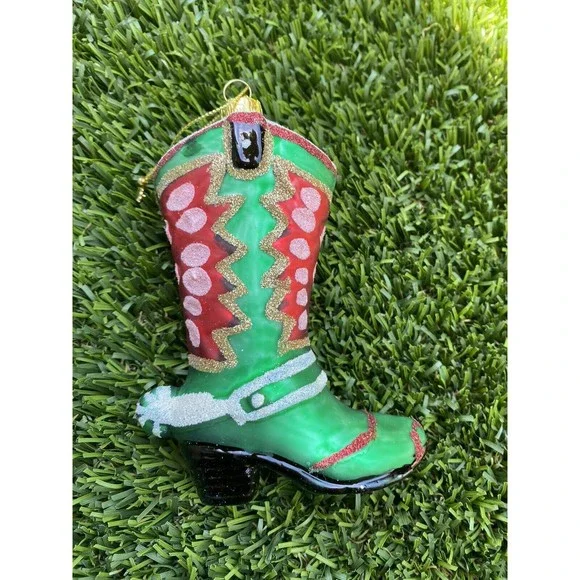 Cowboy Boot Ornament 4.75 Inch Western Christmas Set of 6 TWO's Co. - Picture 2 of 14